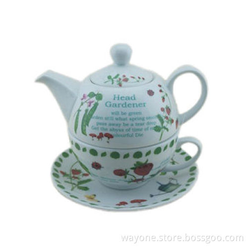 Tea Set for One, Suitable for Gift Purposes, Fresh Vegetables Design